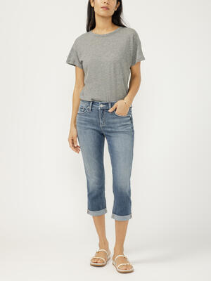 Elyse Mid Rise Americana Luxe Stretch Capri