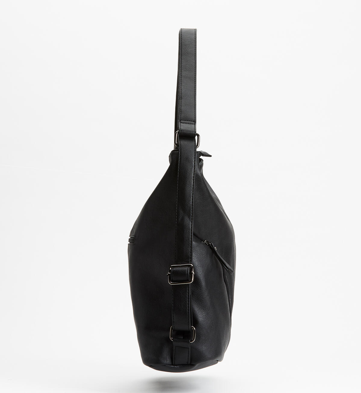 Double-Zip Hobo Bag, Black, hi-res image number 4
