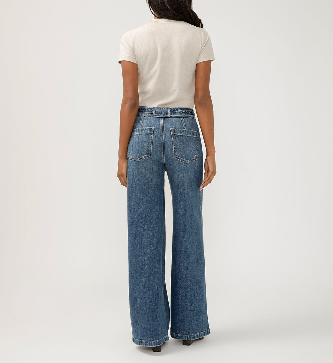 Buy Highly Desirable High Rise Belted Ultra Wide Leg Jeans