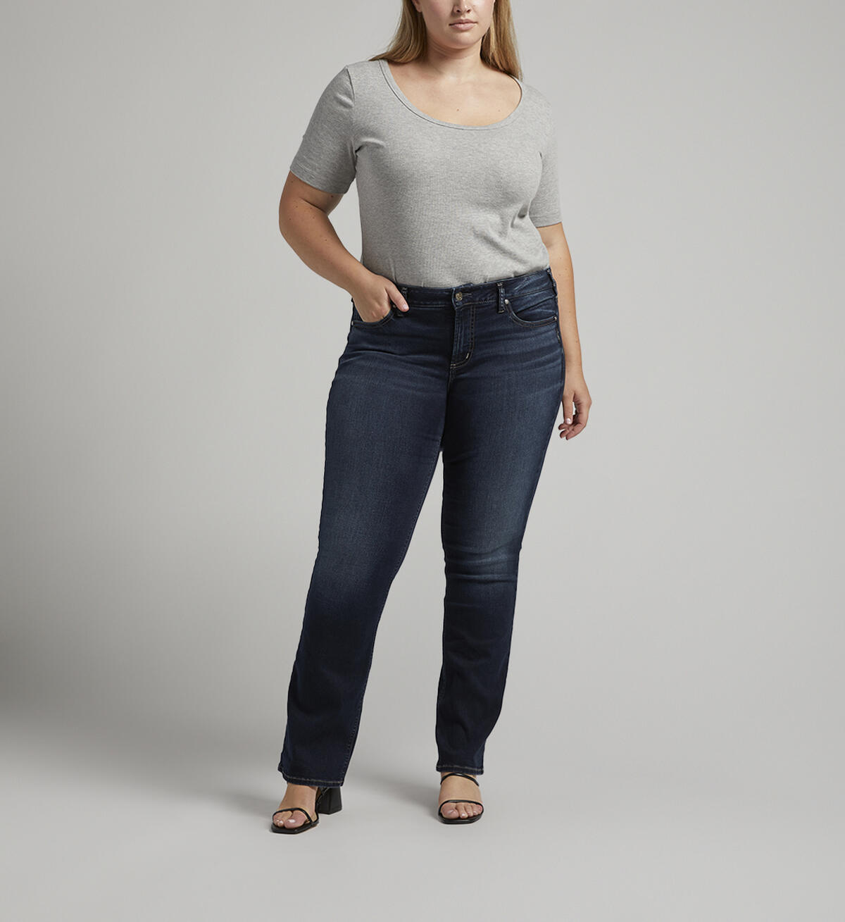 Britt Low Rise Slim Bootcut Jeans Plus Size, , hi-res image number 0