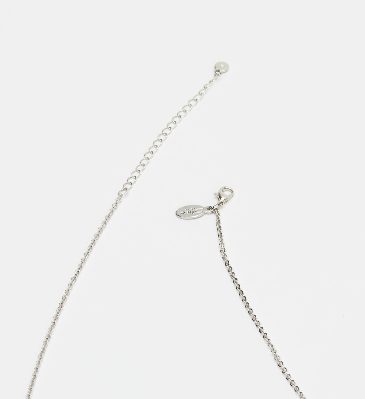 Long Rhinestone Teardrop Necklace, Silver, hi-res image number 2