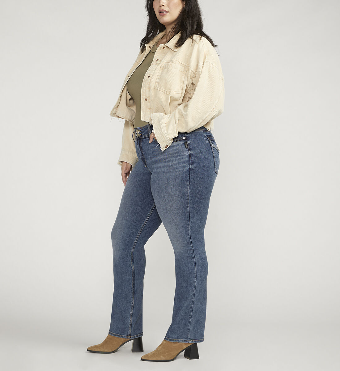 Buy Suki Mid Rise Slim Bootcut Jeans Plus Size for USD 50.00