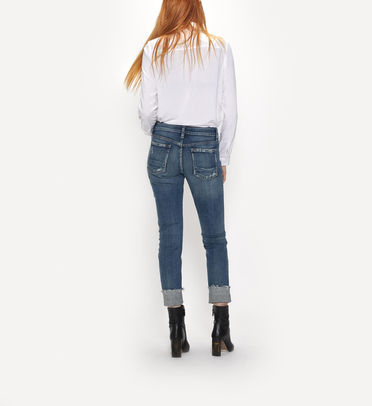 Boyfriend Slim Mid Dark Wash, , hi-res image number 1