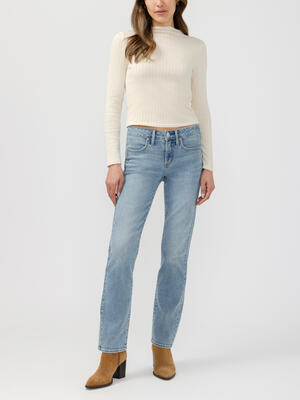 Suki Mid Rise Classic Straight Luxe Stretch Jeans