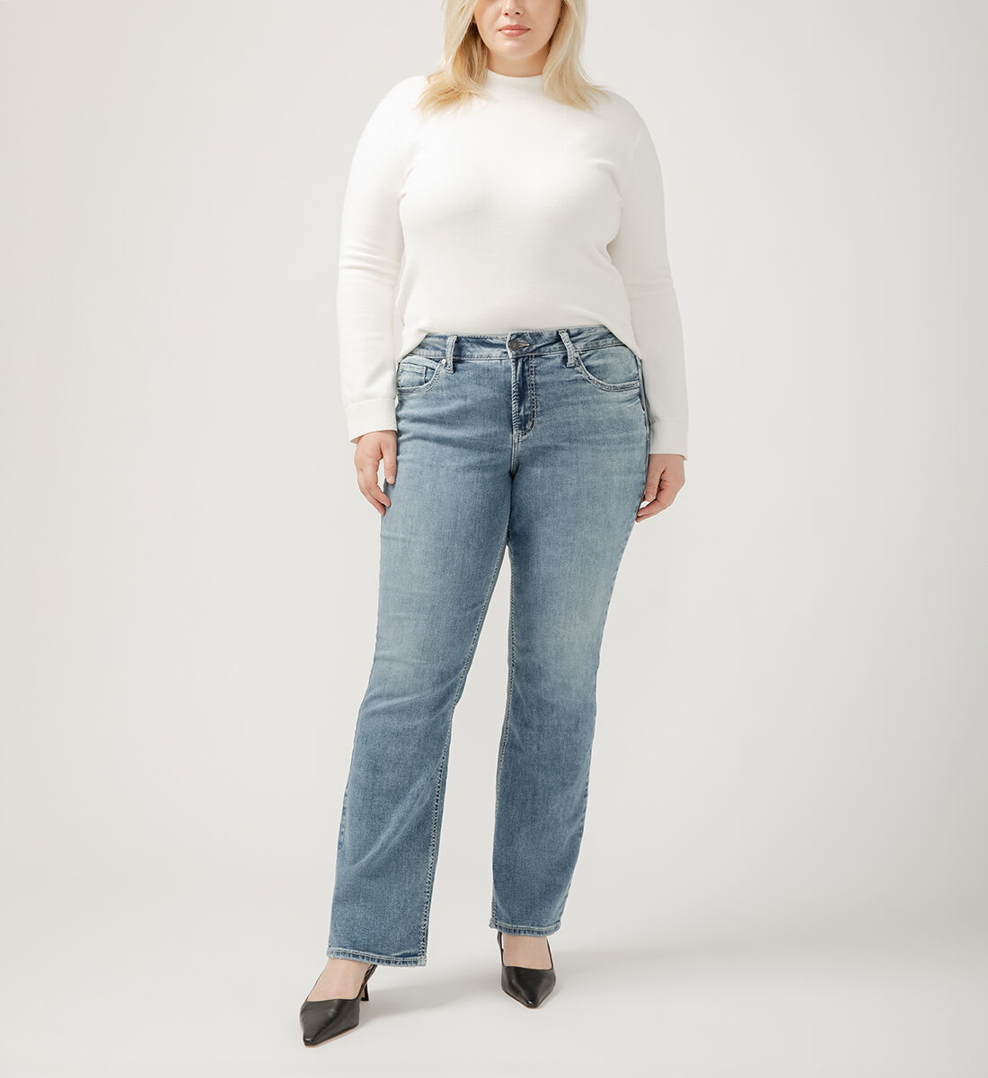 Plus size silver jeans discount