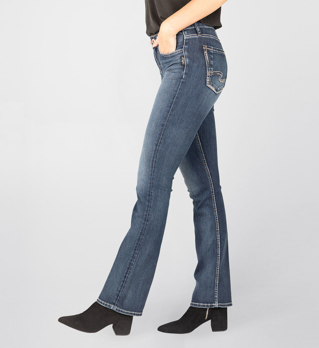Avery High Rise Slim Bootcut Jeans Side