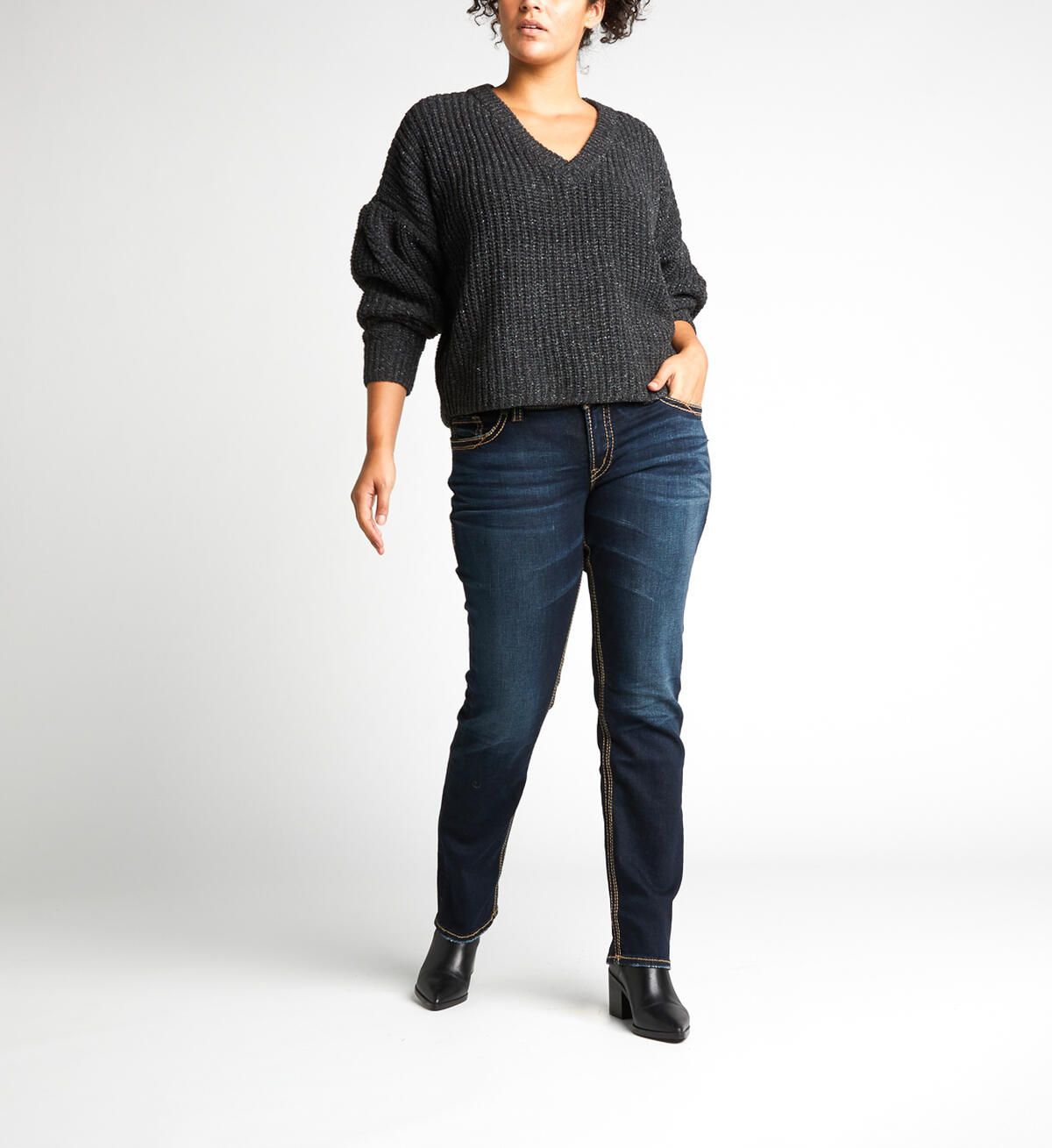 Suki Mid Straight Dark Wash, , hi-res image number 0