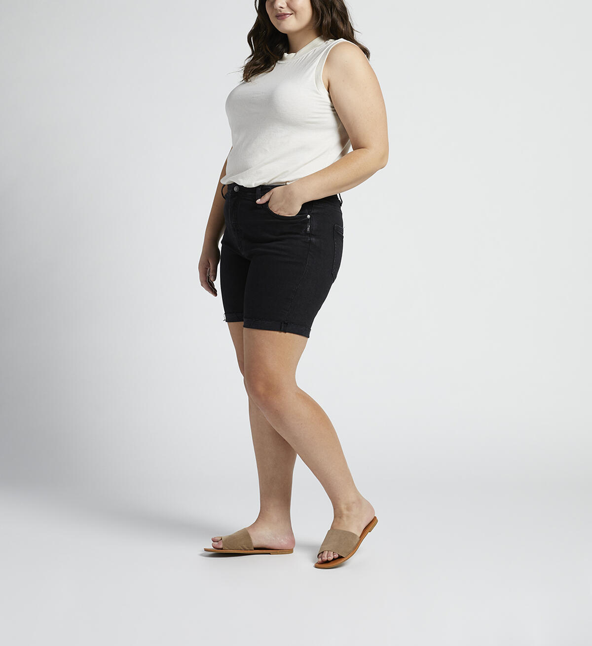 Sure Thing High Rise Long Short Plus Size, , hi-res image number 2