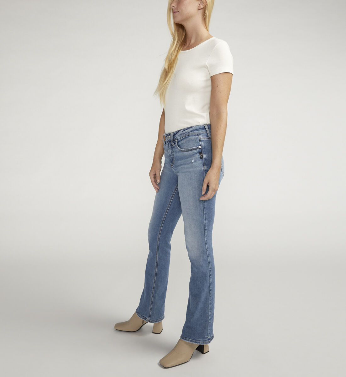 Buy Suki Mid Rise Slim Bootcut Jeans for USD 51.00 | Silver