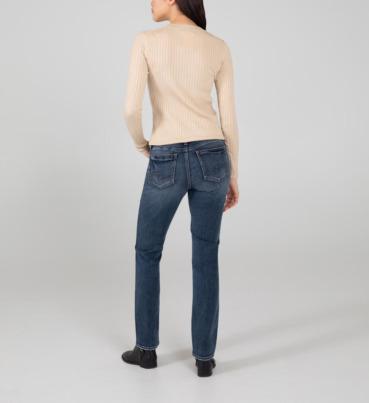 Elyse Mid Rise Straight Leg Jeans, , hi-res image number 1