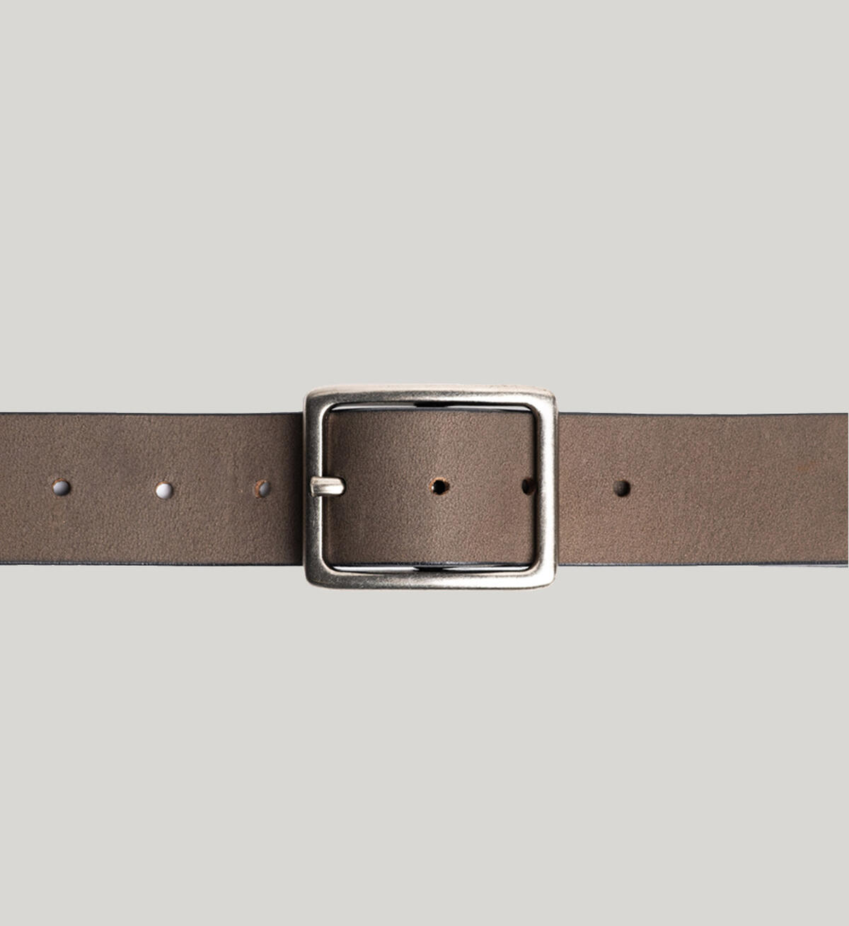 Mens Genuine Nubuck Leather Belt, Grey, hi-res image number 1