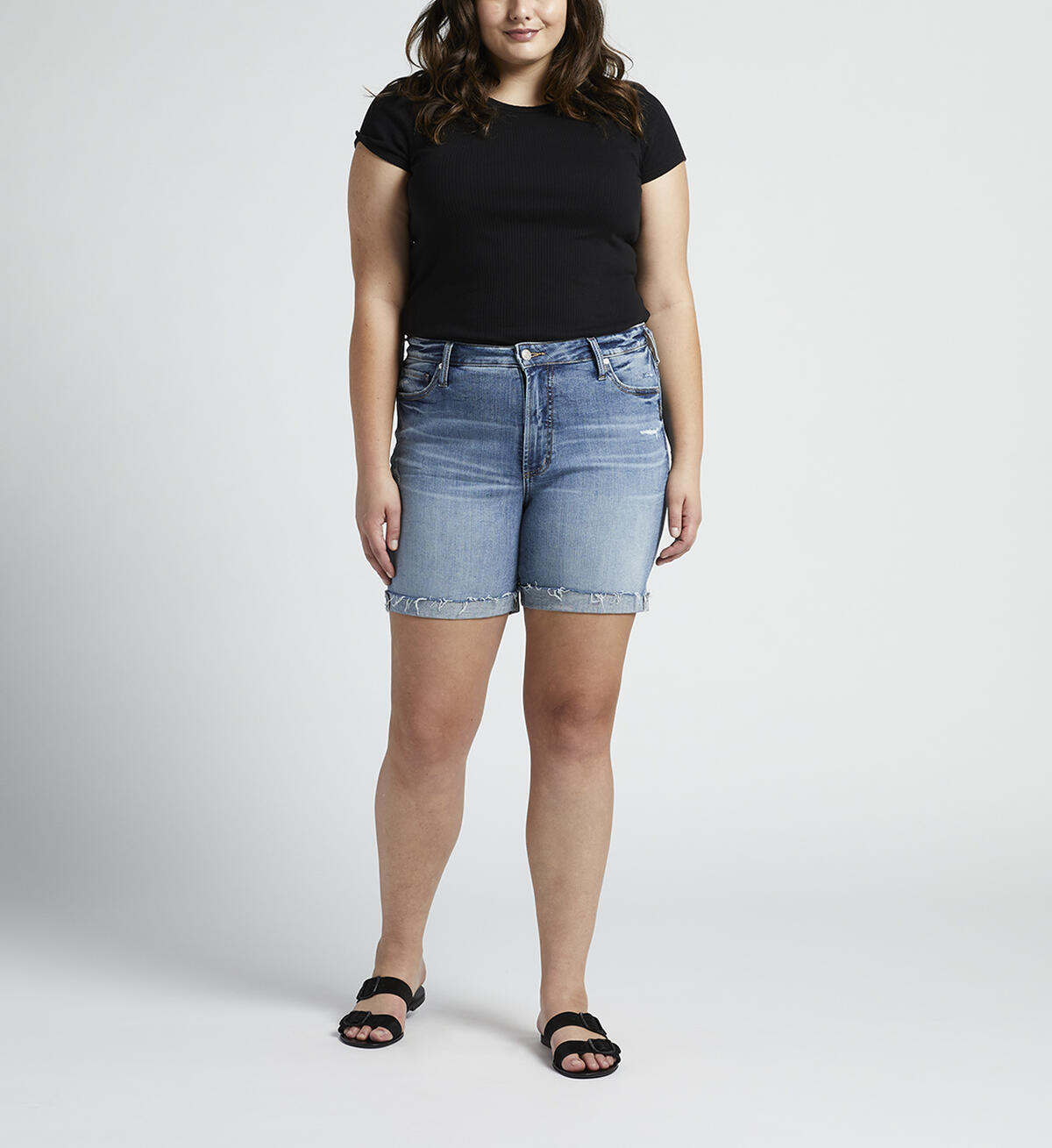 Sure Thing High Rise Long Short Plus Size, , hi-res image number 0