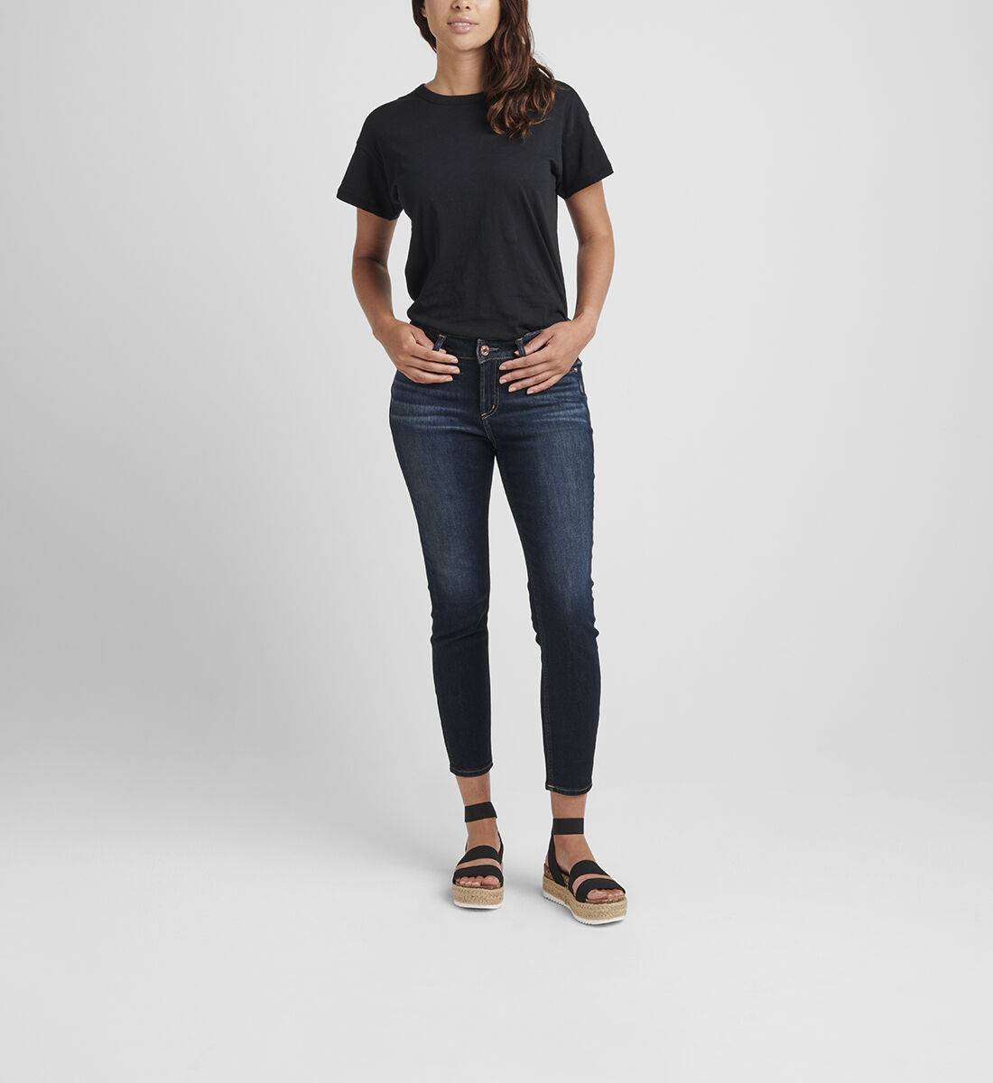 Elyse Mid Rise Skinny Crop Jeans Front