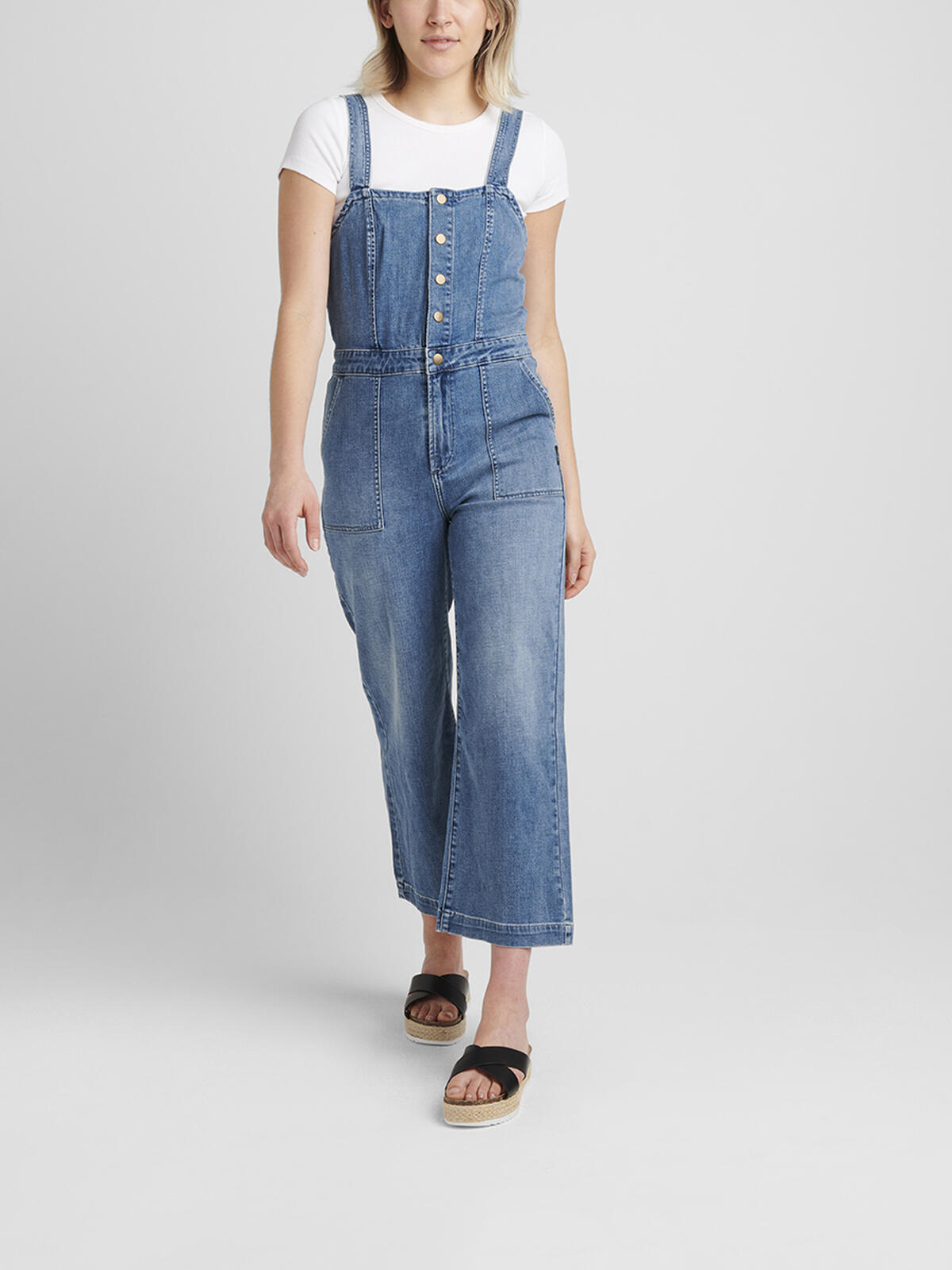 Wide Leg Denim Jumpsuit, , hi-res image number 0
