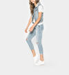 Saylor - Cropped Denim Vest With Knit Hood, , hi-res image number 2