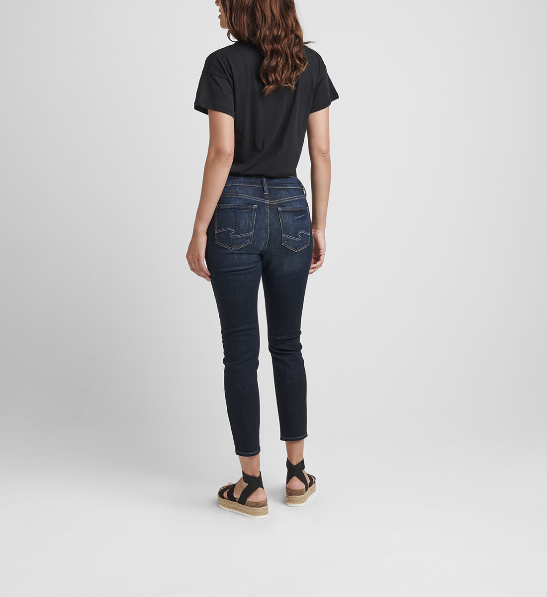 Elyse Mid Rise Skinny Crop Jeans Back