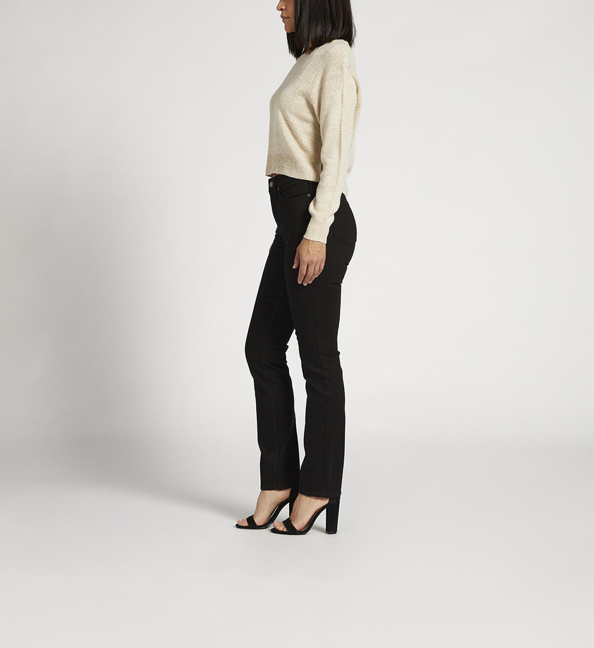 Infinite Fit High Rise Straight Leg Jeans, Black, hi-res image number 2