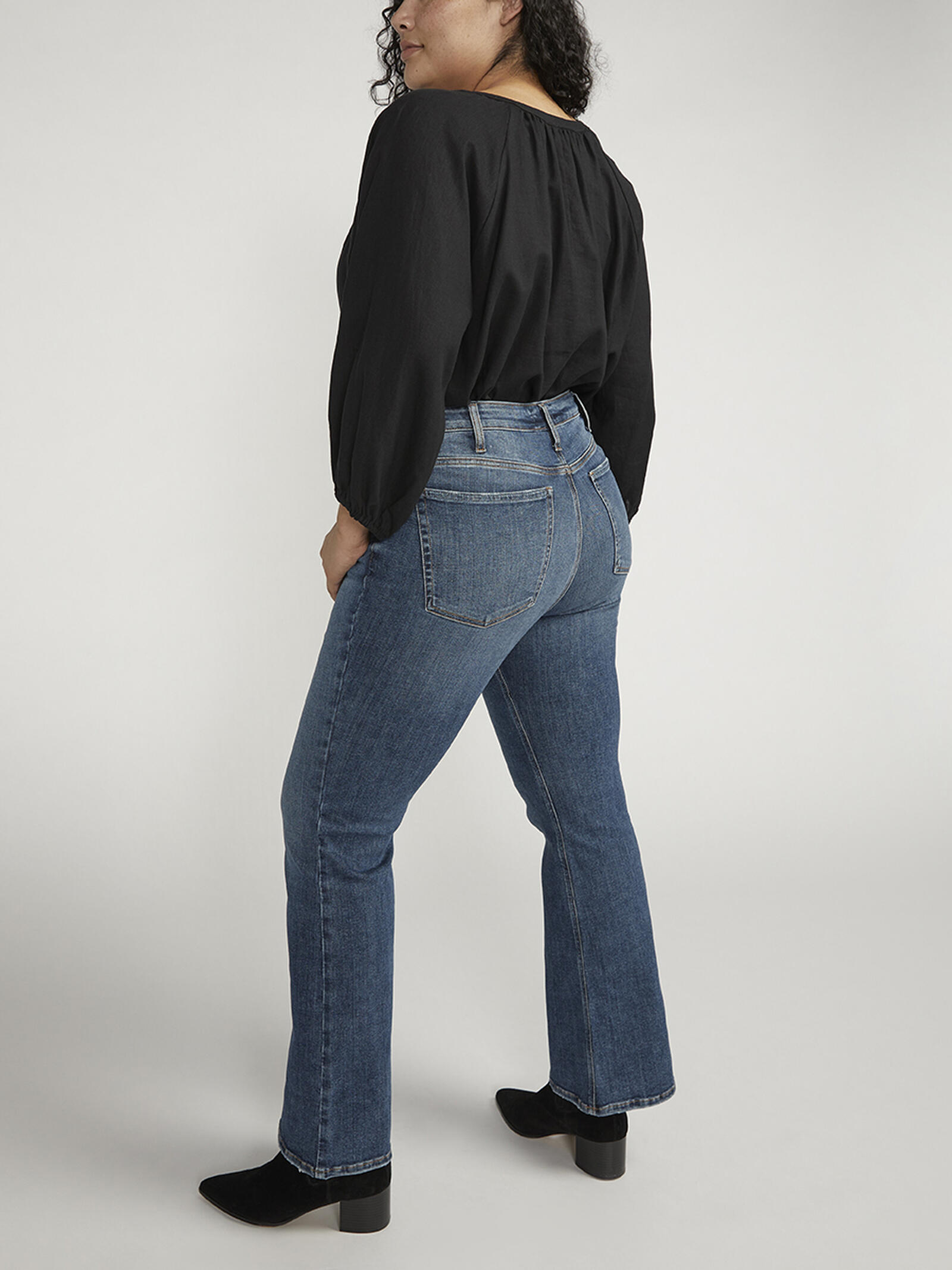 Buy Most Wanted Mid Rise Flare Jeans Plus Size for USD 39.00 | Silver ...