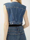 Cropped Denim Vest image number 4