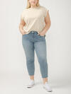 Suki Mid Rise Straight Crop Luxe Stretch Jeans Plus Size, , hi-res image number 0
