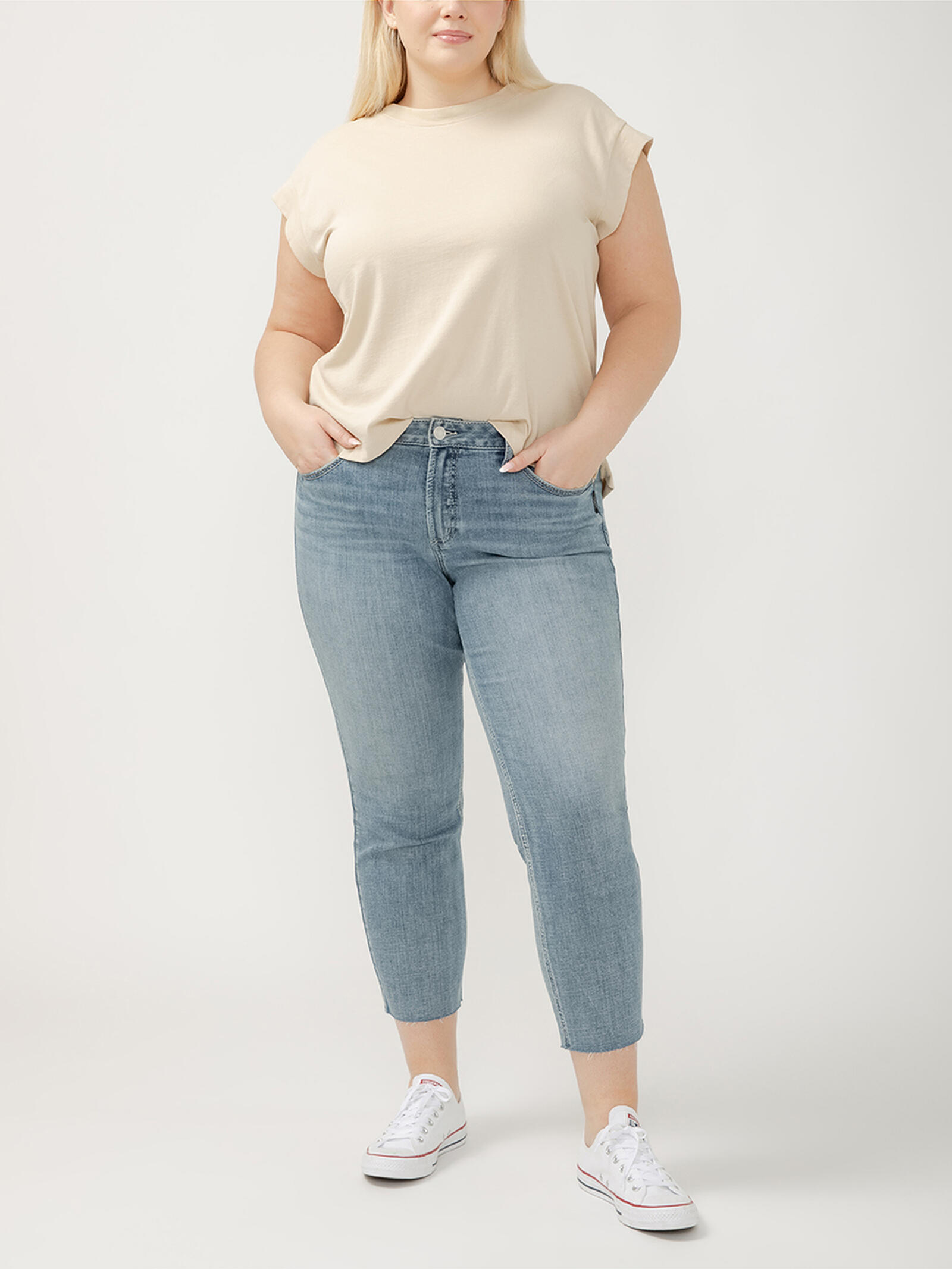 Buy Suki Mid Rise Straight Crop Luxe Stretch Jeans Plus Size for