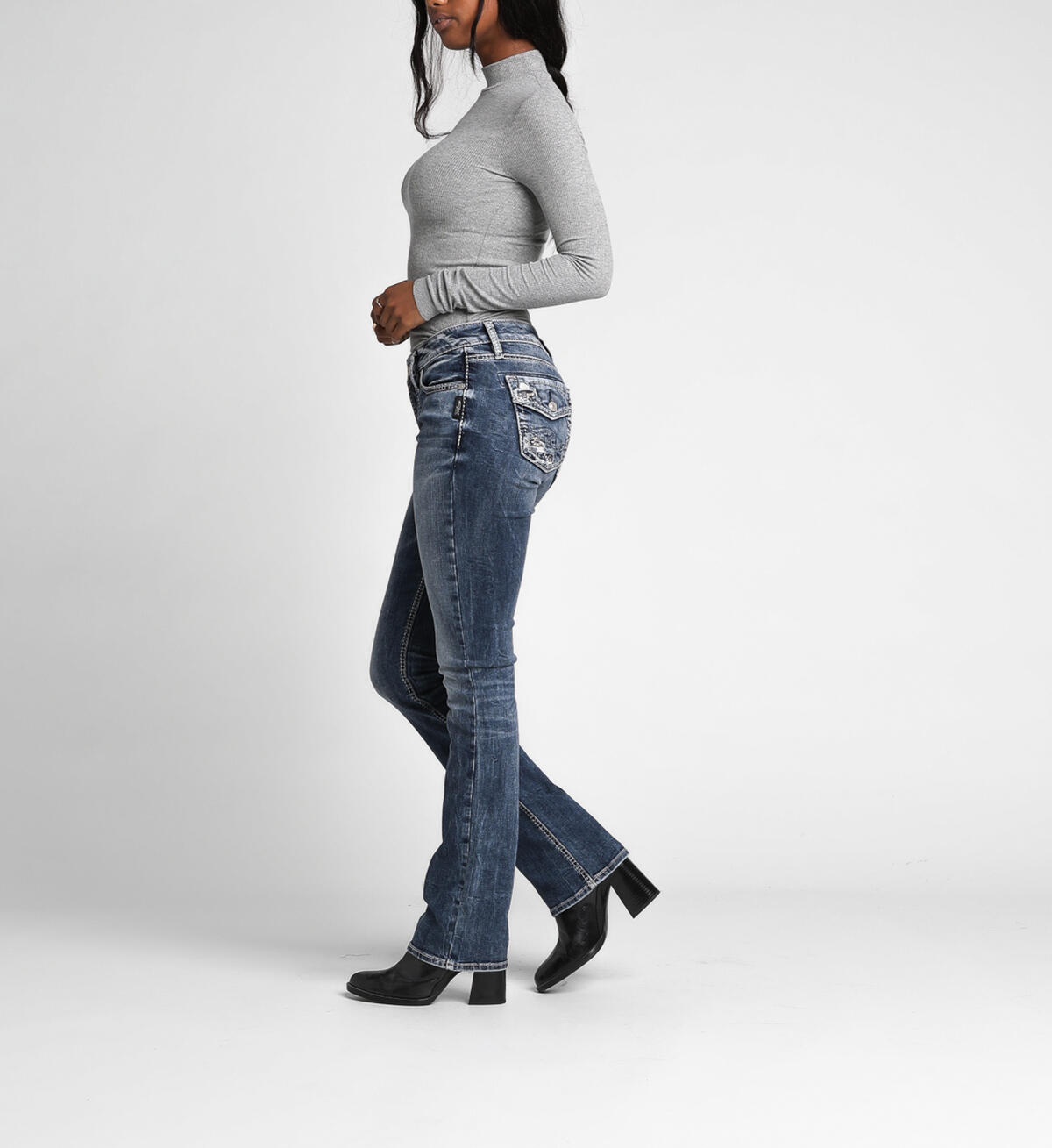 Elyse Slim Boot Mid Dark Wash, , hi-res image number 2