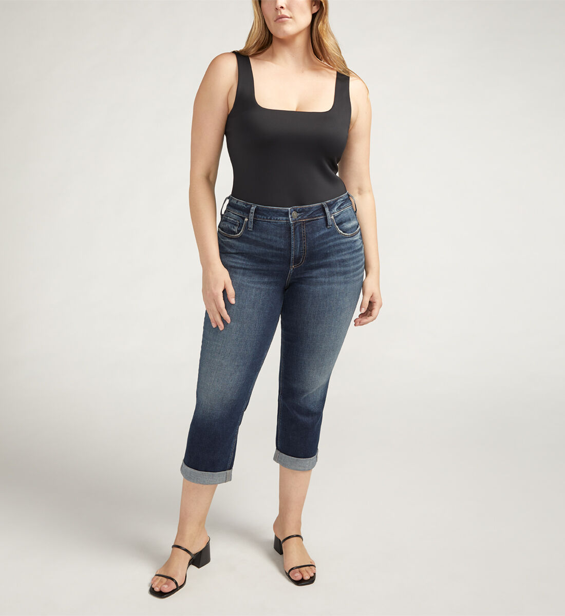 Stretch capri store jeans plus size