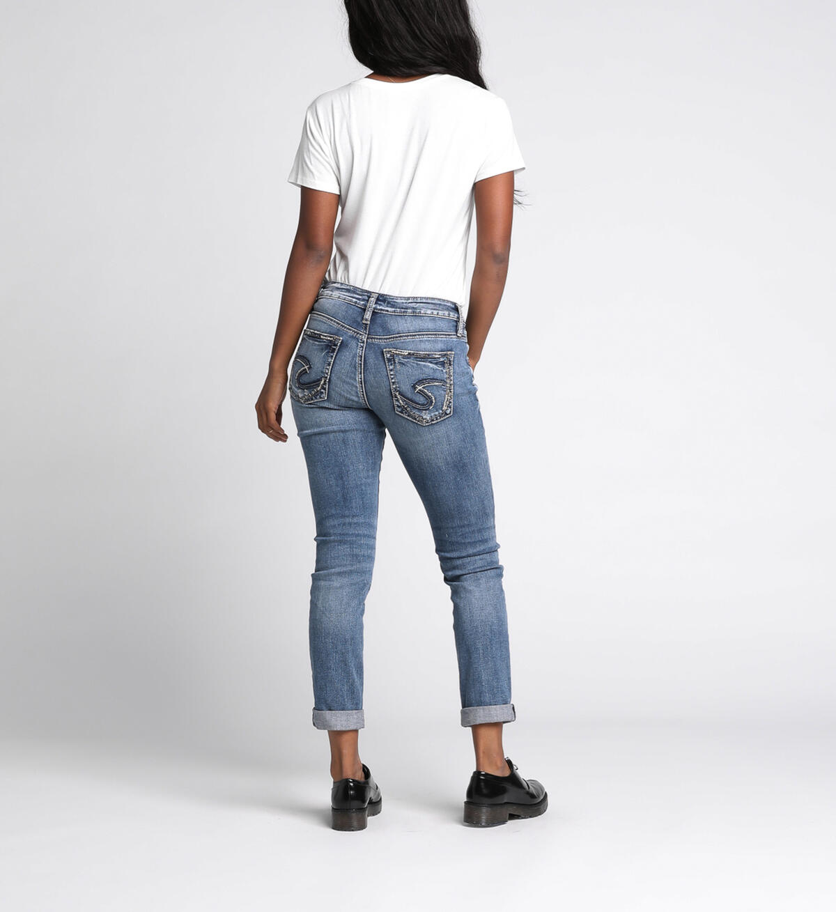 Boyfriend Slim Mid Rise Medium Wash, , hi-res image number 1
