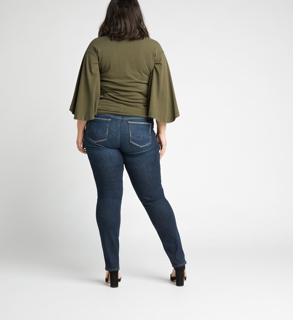 Elyse Mid Rise Straight Jeans Plus Size, Indigo, hi-res image number 1