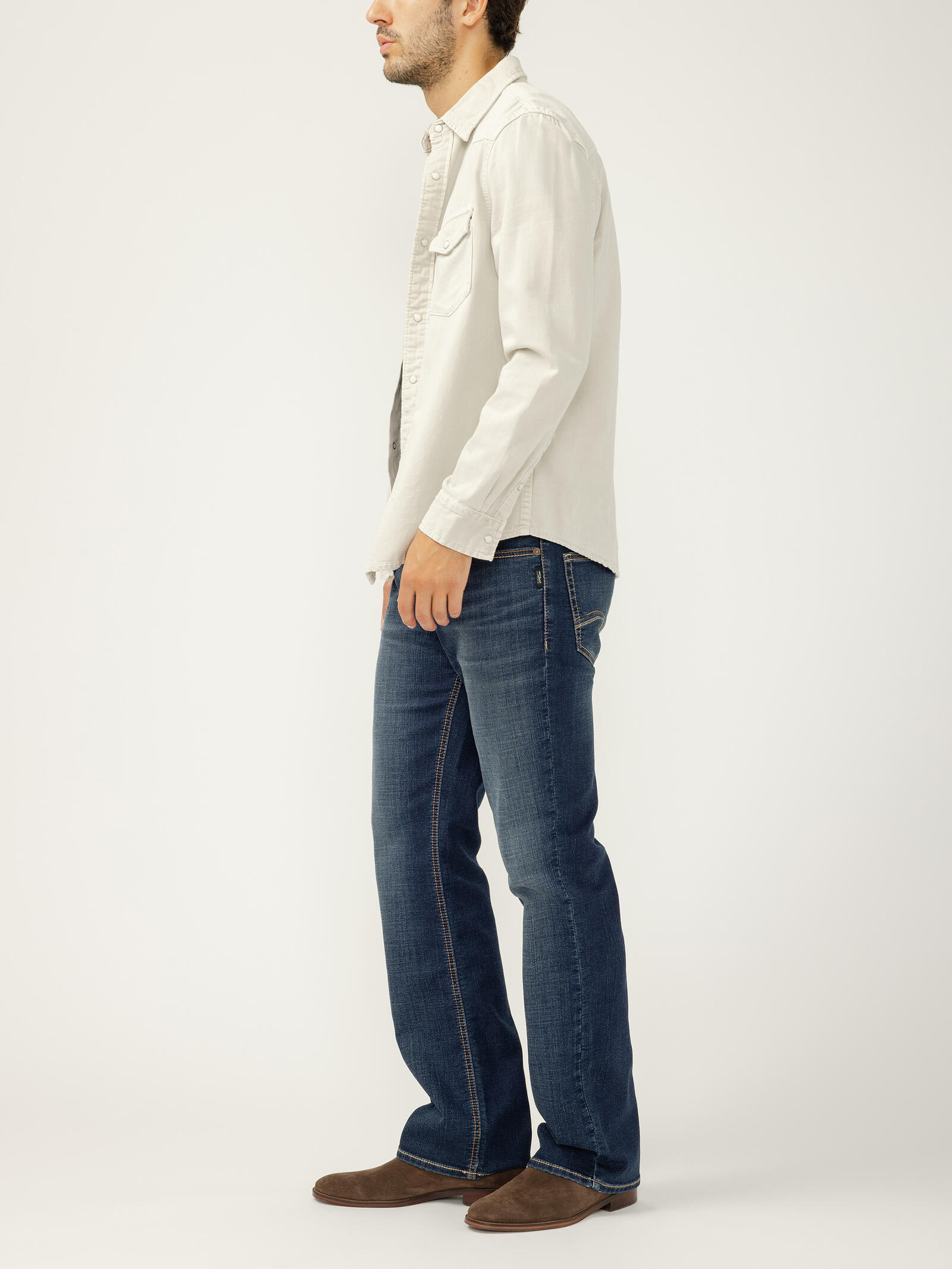 Silver Jeans Co. Men's Zac Relaxed Fit Straight Leg Jeans - Blue - Straight Jeans