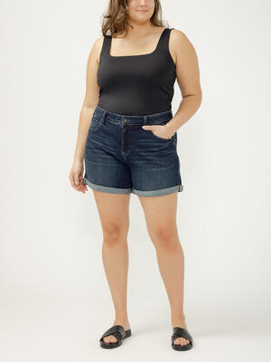 Boyfriend Mid Rise Luxe Stretch Shorts Plus Size