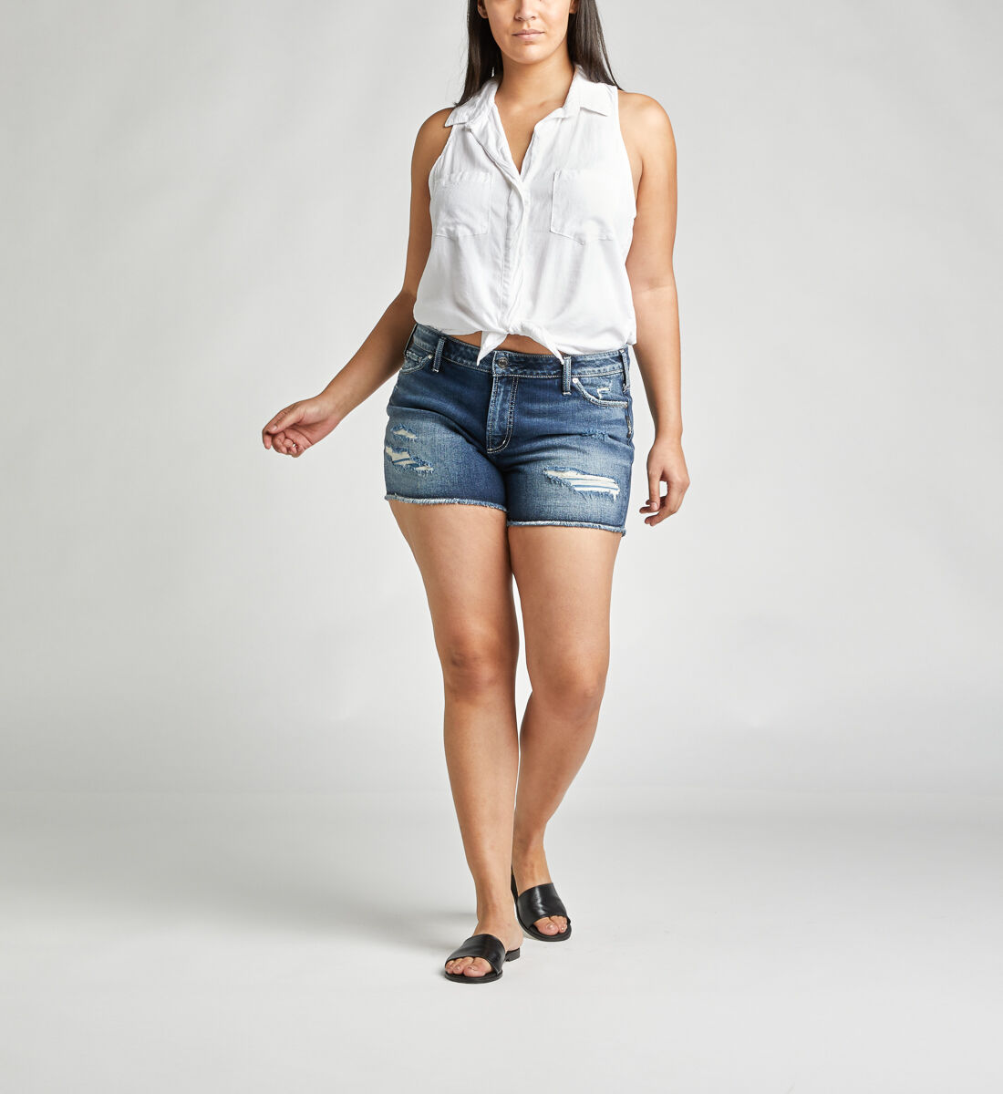Silver jean sales shorts plus size