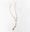 Gold-Tone Turquoise Y Necklace, , hi-res image number 0