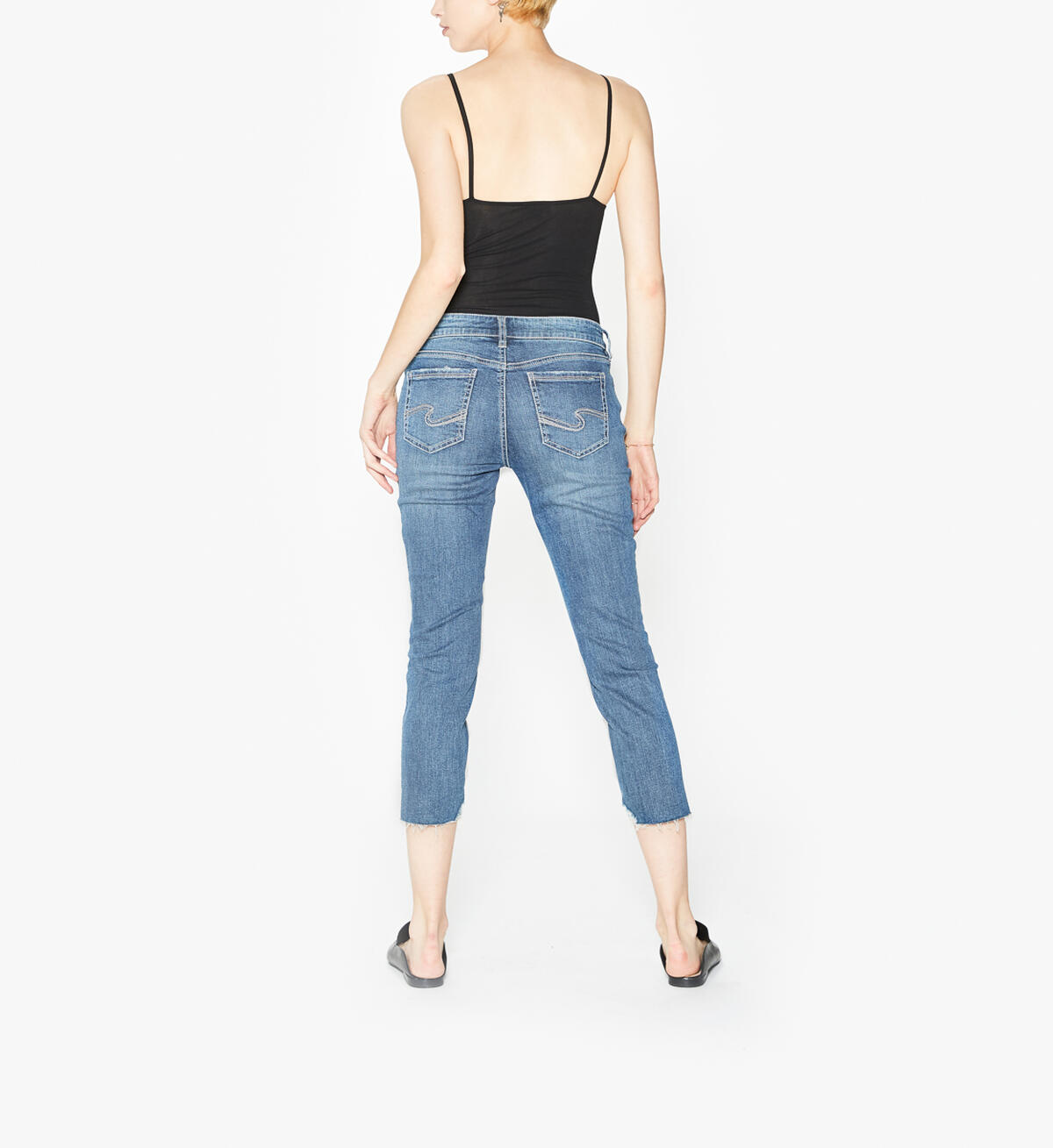Aiko Slim Crop Mid Rise Medium Wash, , hi-res image number 1