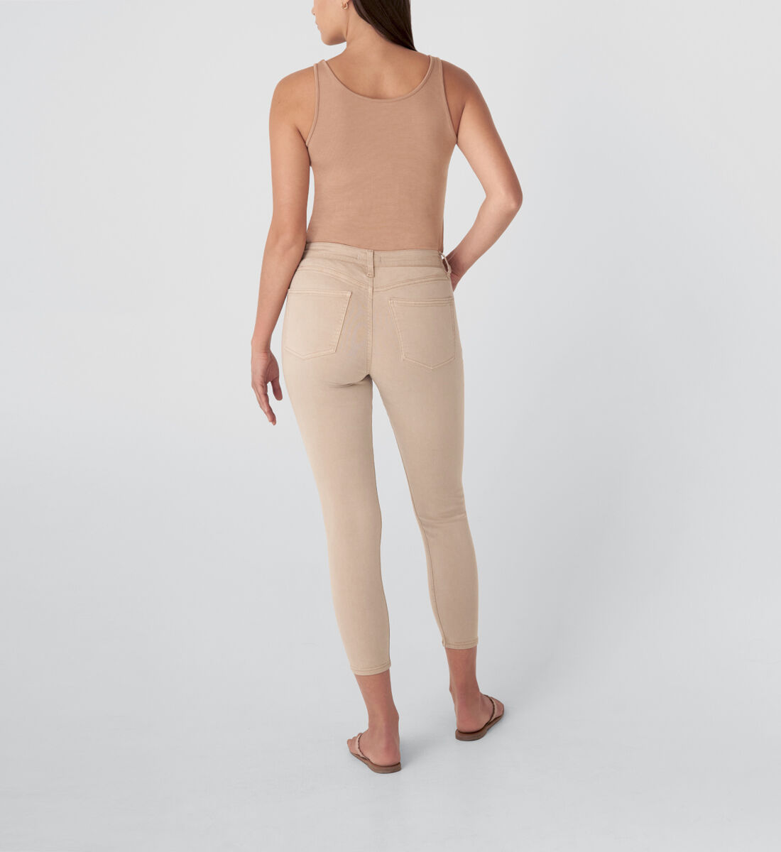 Most Wanted Mid Rise Skinny Jeans,Tan Back