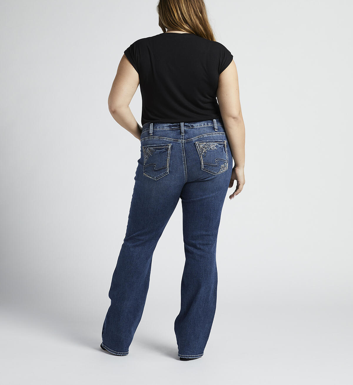 Elyse Mid Rise Slim Bootcut Jeans Plus Size, , hi-res image number 1