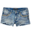 Lacy Cutoff Denim Shorts in Bleach Wash (7-16), , hi-res image number 0