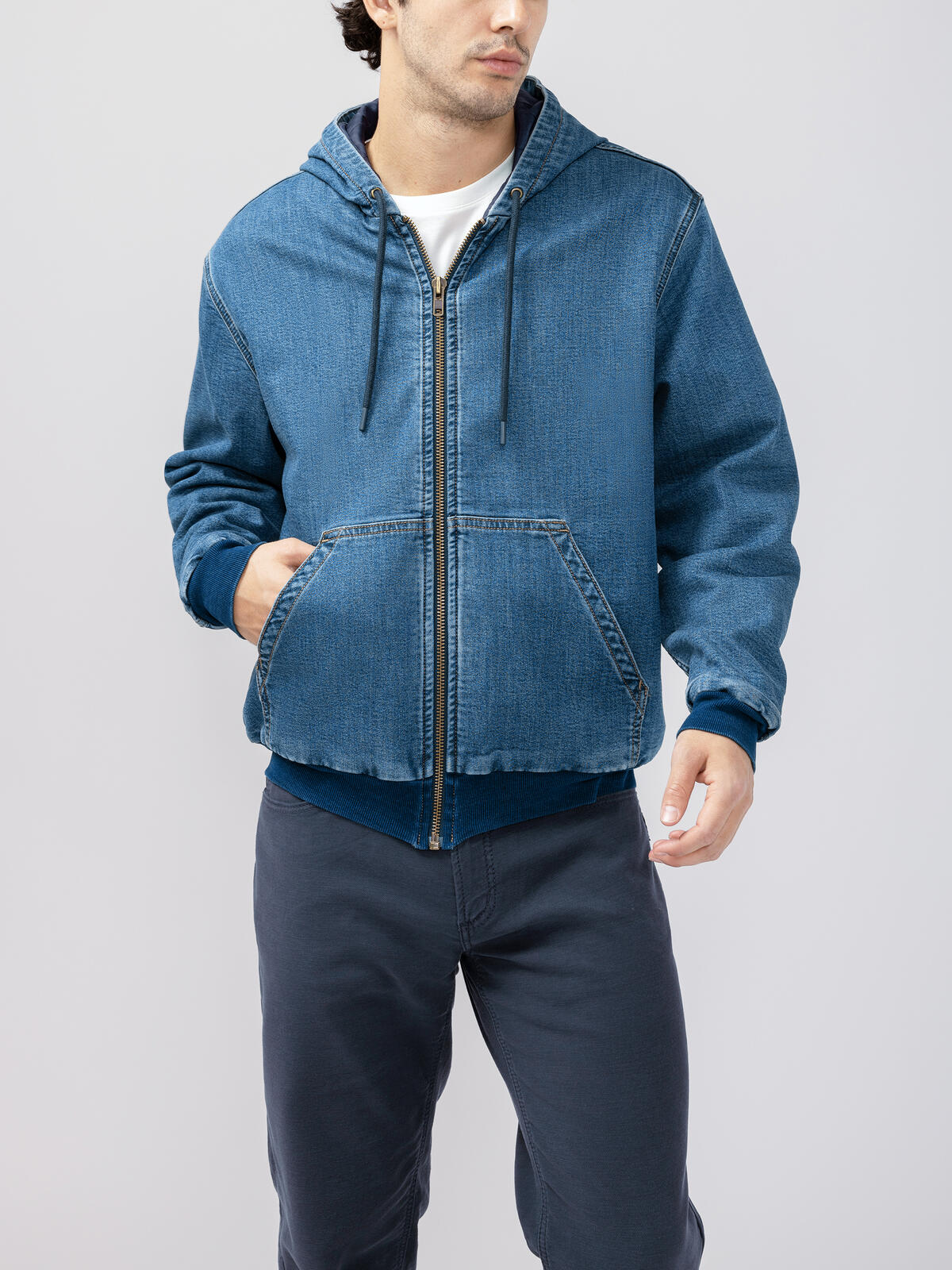 Denim Hooded Jacket image number 0