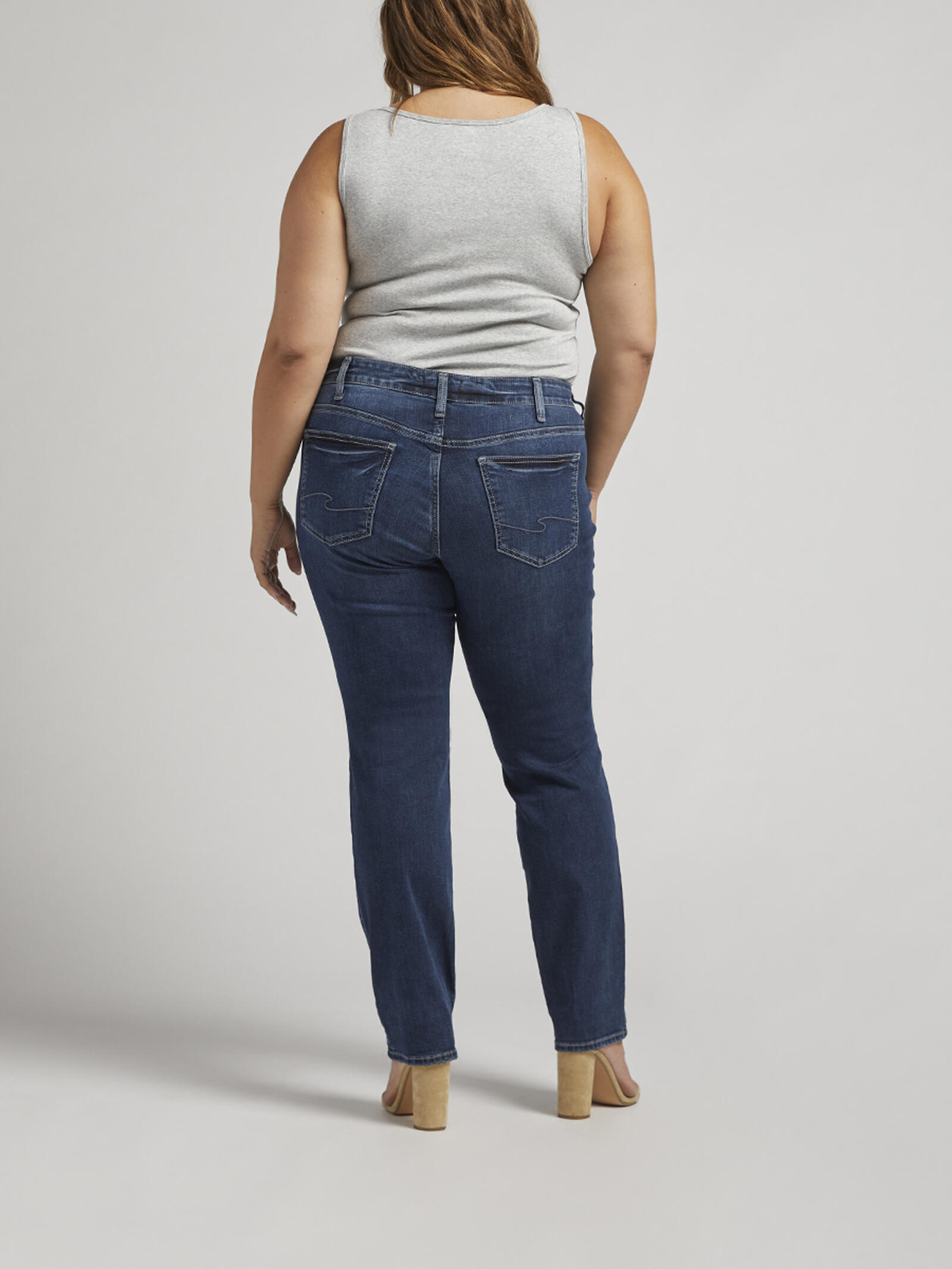 Buy Suki Mid Rise Straight Leg Jeans Plus Size for USD 34.00 Silver Jeans US New