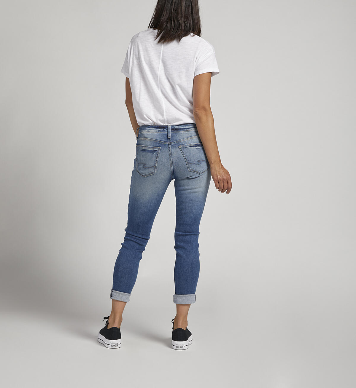Girlfriend Mid Rise Slim Leg Jeans, Indigo, hi-res image number 1