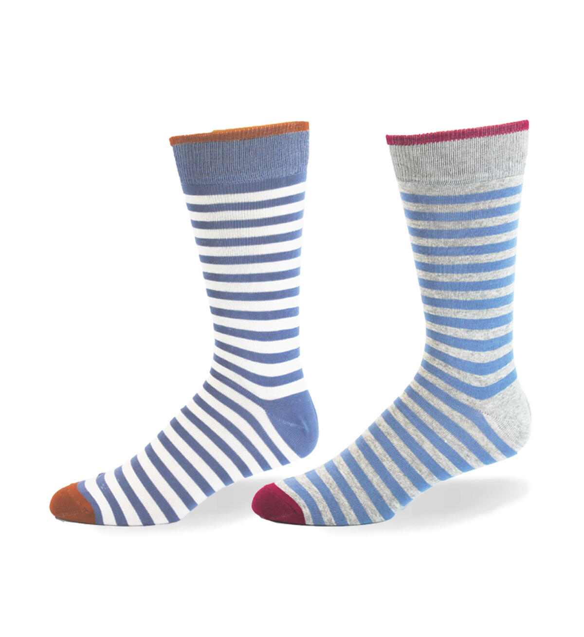 Pinstripe Over-The-Calf Socks, Light Grey, hi-res image number 0}