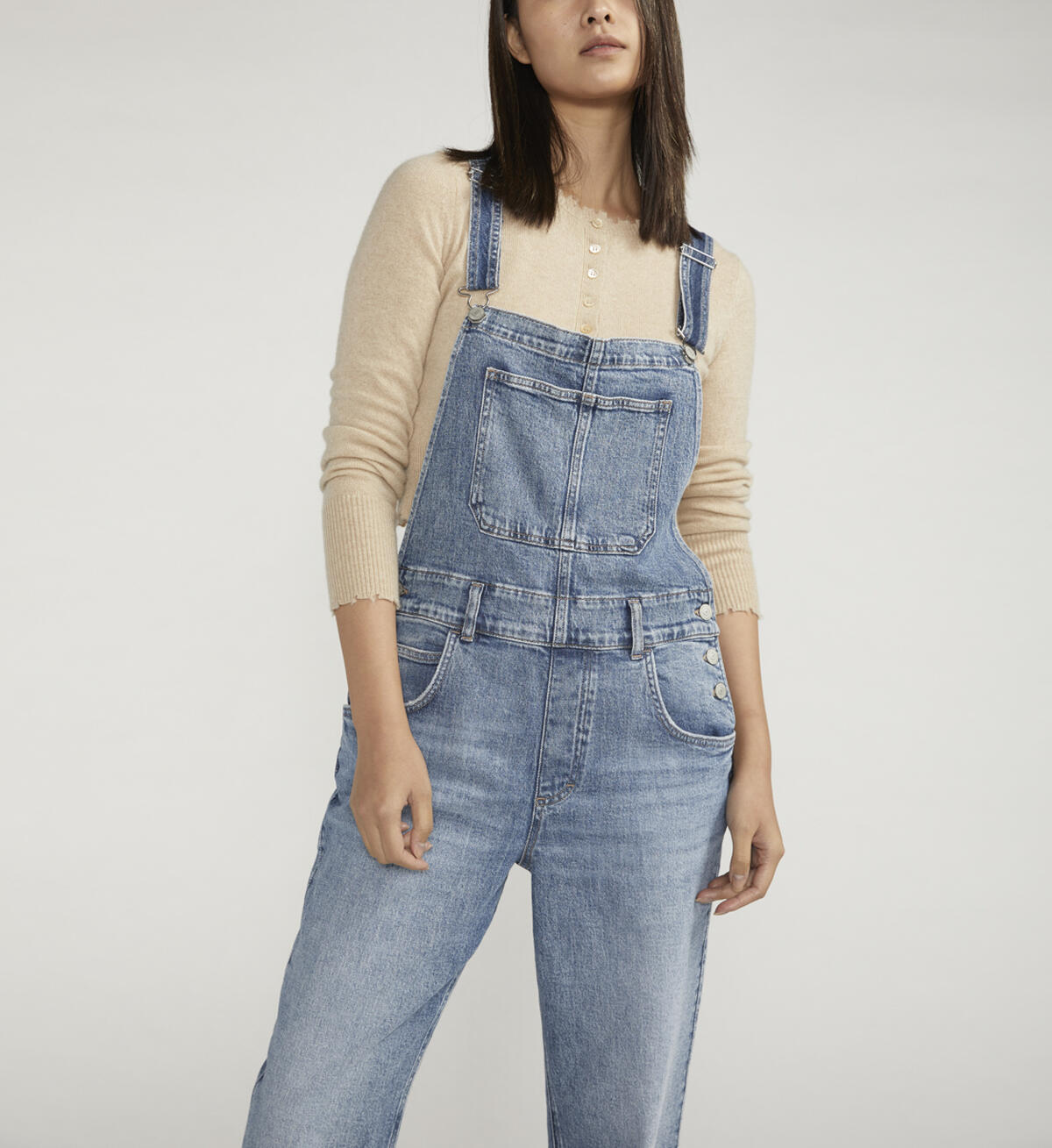 Baggy Straight Leg Overalls, , hi-res image number 3