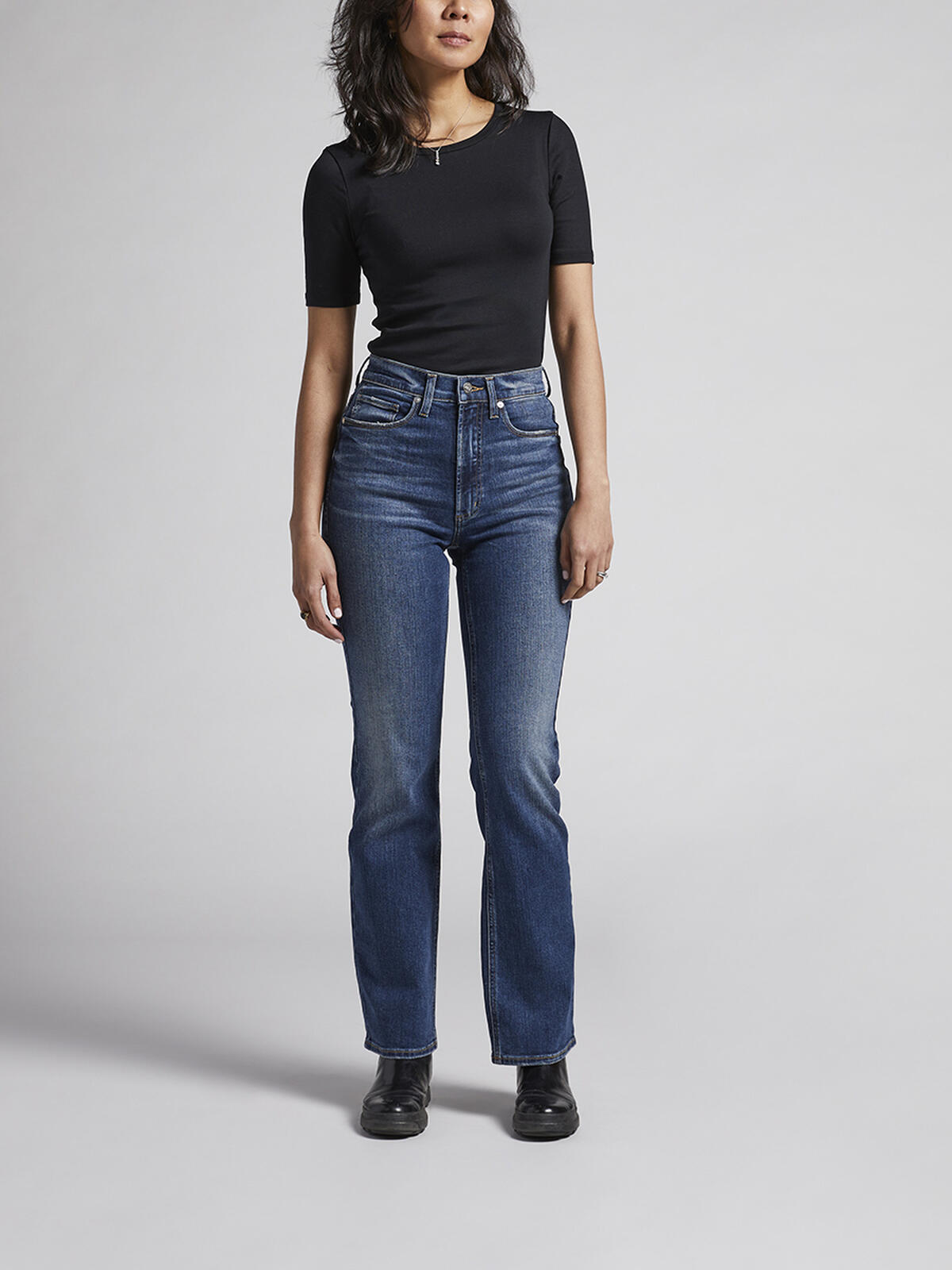 90s Vintage High Rise Bootcut Jeans, Indigo, hi-res image number 0