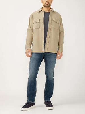 Button Up Knit Flex Shirt
