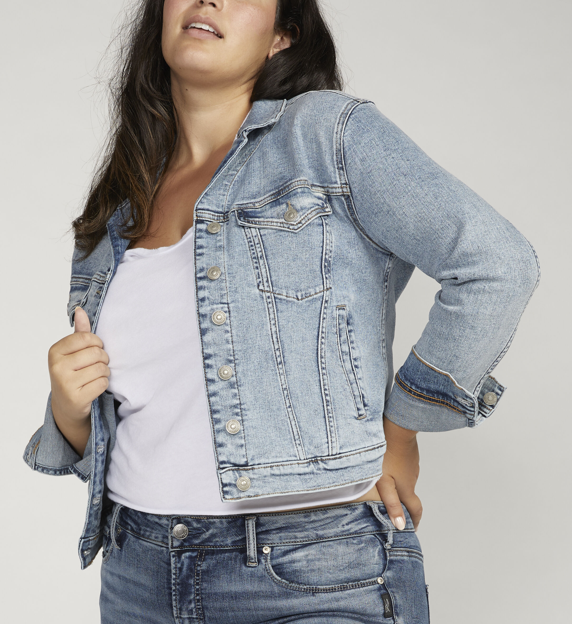 Buy Fitted Denim Jacket for USD 88.00 Silver Jeans US New
