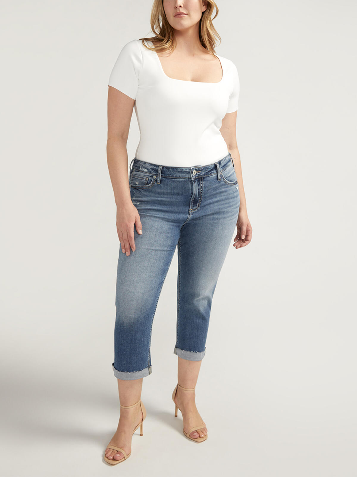 Elyse Mid Rise Capris Plus Size, , hi-res image number 0