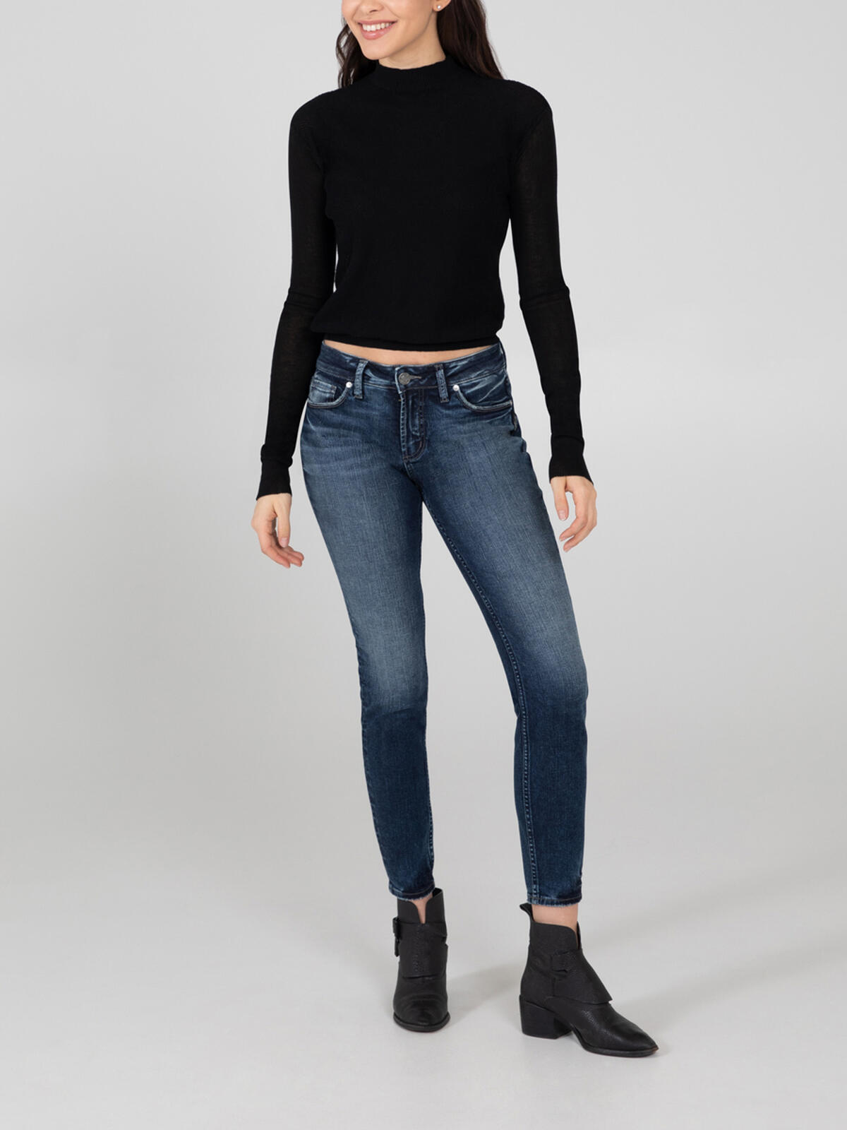 Elyse Mid Rise Skinny Jeans, , hi-res image number 0