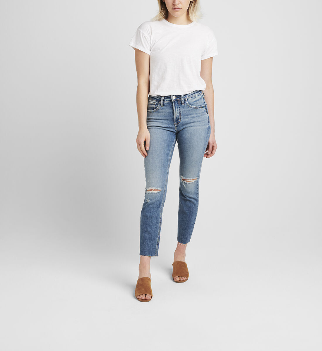 Most Wanted Mid Rise Straight Crop Jeans Front