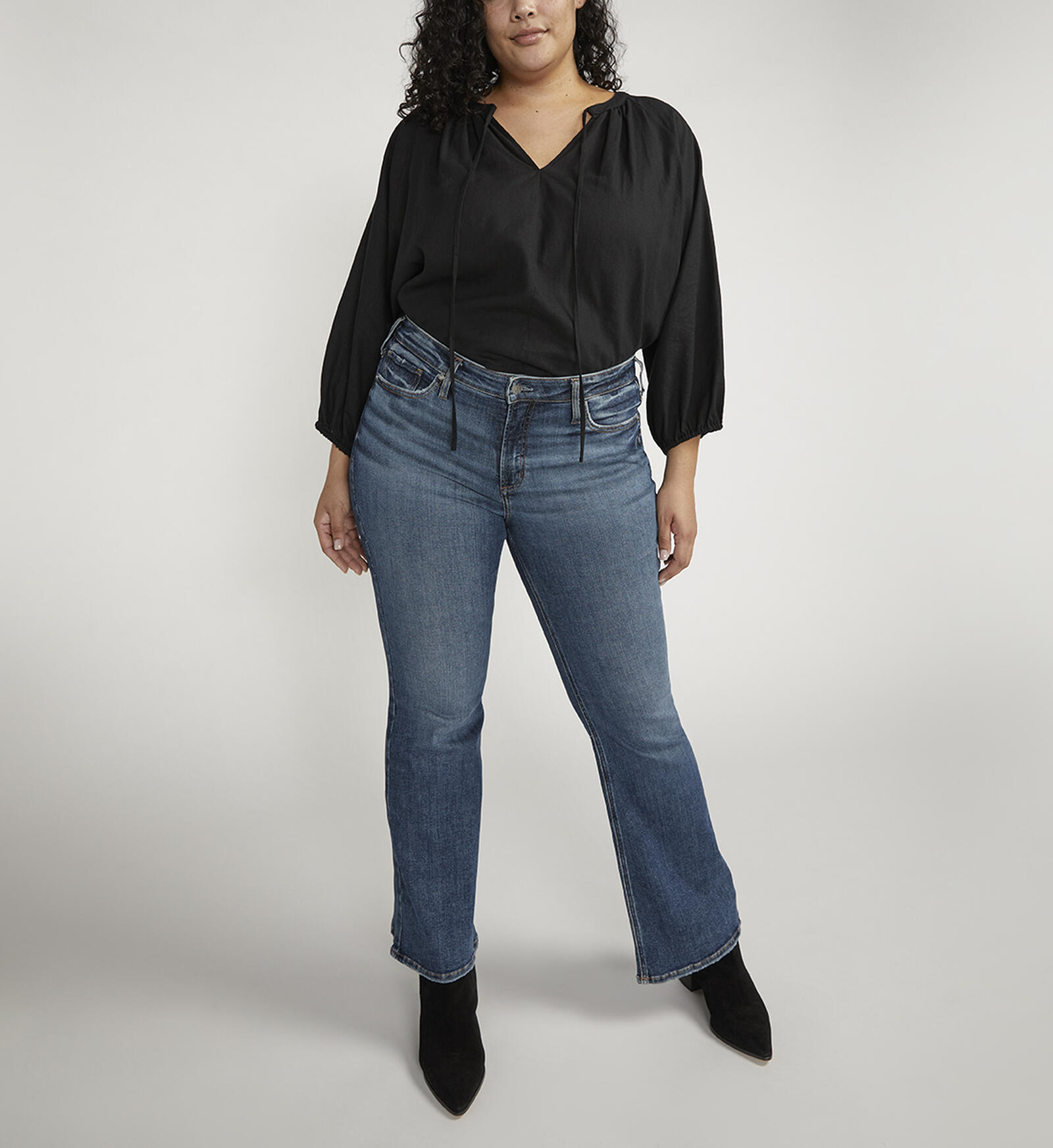 Buy Most Wanted Mid Rise Flare Jeans Plus Size for USD 78.00