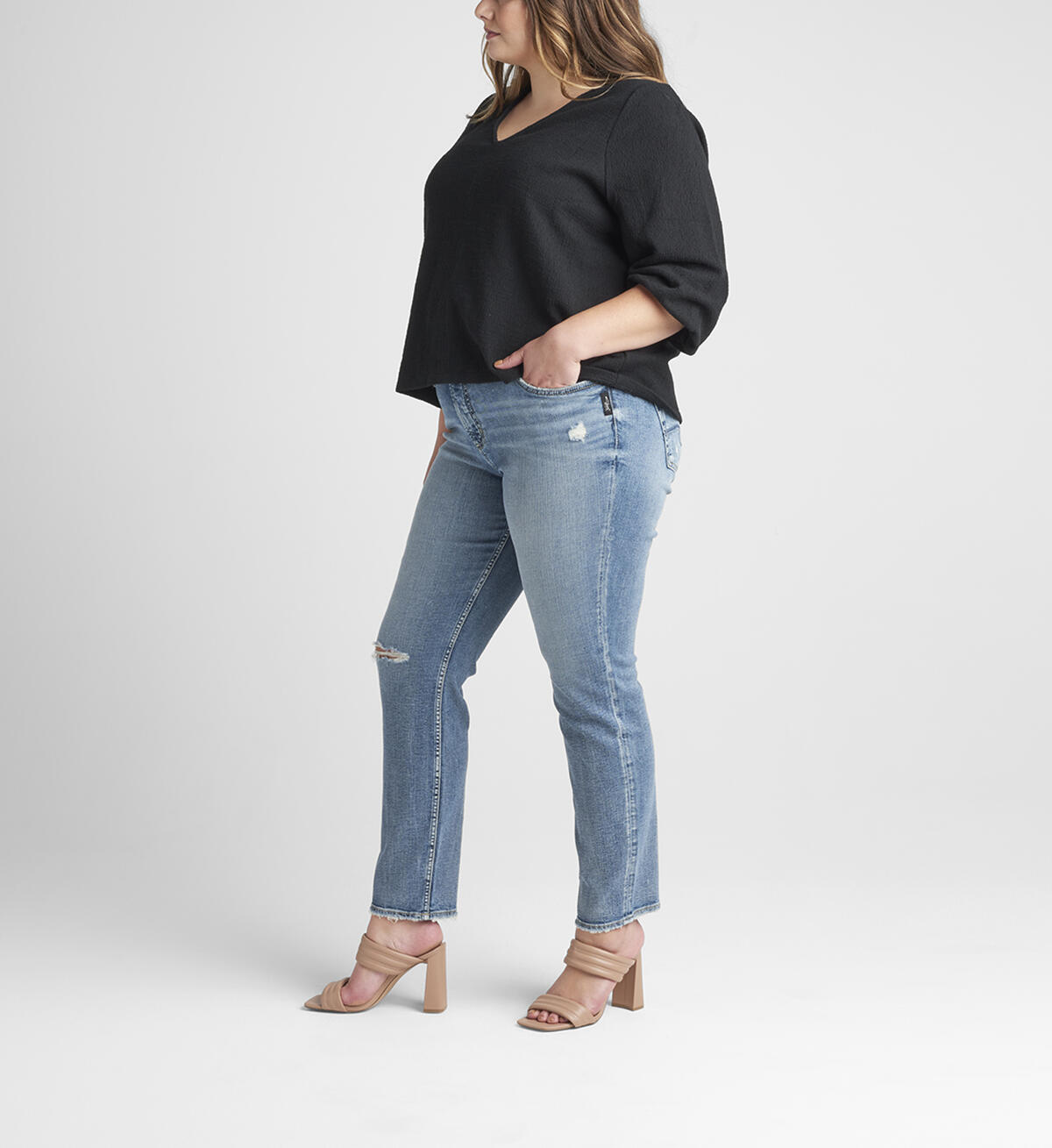 Avery High Rise Straight Leg Jeans Plus Size, , hi-res image number 2